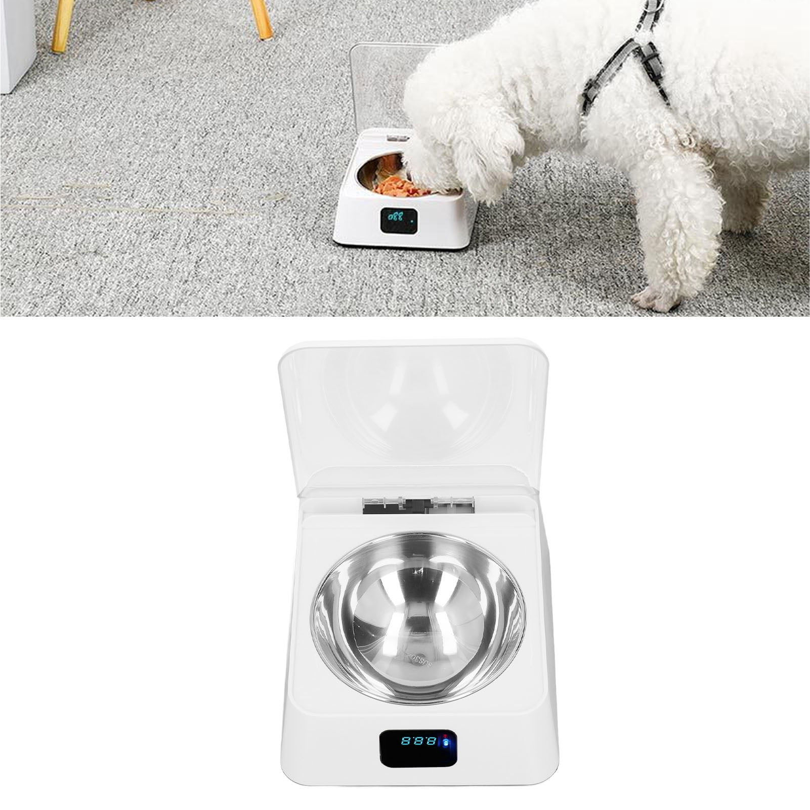 YAHHU Pet Smart Feeder Induction Lid Opening Automatic Dog and Cat Feeding Bowl Rechargeable Food Dispenser for Small Medium Pets, 11.8 fl oz / 350 ml