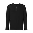 thumbnail image 6 of GrmtClth Men's Long Sleeve Henley Shirt Cotton Blend Raglan Comfy T-Shirt Lightweight Fashion Button Basic Top Shirts 2025 Fall Dark Gray M, 6 of 9