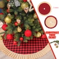 thumbnail image 5 of Nkmbld Large Christmas Tree Collar, Classic Red and Black Plaid Christmas Tree Skirt, Vintage Style Christmas Tree Base Cover, Beige, 5 of 7