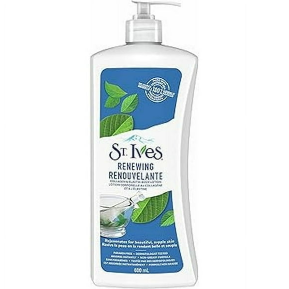 St. Ives Renewing Body Lotion dry skin moisturizer for beautiful, supple skin Collagen Elastin made with 100% naturally sourced moisturizers 600 mL