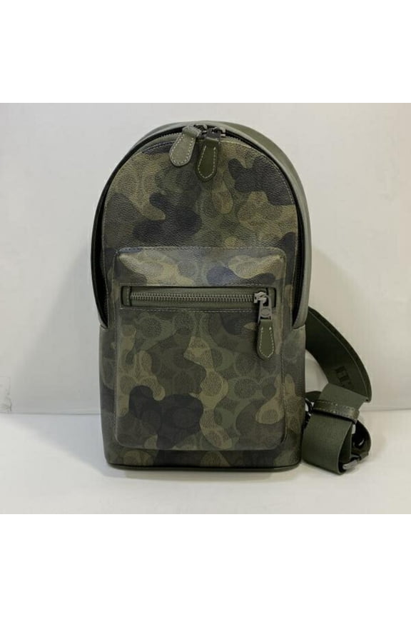 Pre-Owned COACH Signature Camo Print Shoulder Bag, Green, F2447-CW312