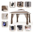 thumbnail image 6 of 11×11ft Outdoor Canopy Gazebo ,Lofka Waterproof Outdoor Gazebo Shelter with Mosquito Net and Adjustable Height for Outdoor Lawn, Garden, Backyard , Beige, 6 of 10