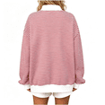 thumbnail image 5 of Women's Striped Sweatshirt Long Sleeve Crewneck Casual Oversized Pullover Relaxed Fit Fall Top, 5 of 8