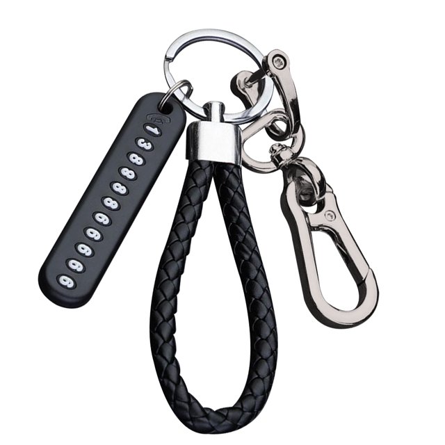 Riwesomey Llaveros antipérdida, llavero de coche de acero inoxidable, llavero de tarjeta de número de teléfono para regalo de fiesta, accesorios de Automoción decorativa y accesorios No.05