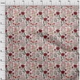 thumbnail image 4 of oneOone Silk Tabby Red Fabric Floral Retro Craft Projects Decor Fabric Printed By The Yard 42 Inch Wide, 4 of 5