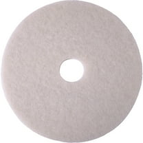 3M White Super Polish Pad 4100 - 5/Pack - Round x 14" Diameter x 1" Thickness - Floor, Buffing, Polishing - Ceramic Tile, Concrete, Linoleum, Marble, | Bundle of 2 Cartons