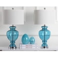 thumbnail image 2 of Safavieh 27" Traditional Chrome Table Lamp with Blue Glass White Shades, 2 of 6