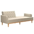 thumbnail image 3 of Mr. Kate Stella Vintage Convertible Sofa Bed Futon, Tan Linen, 3 of 26