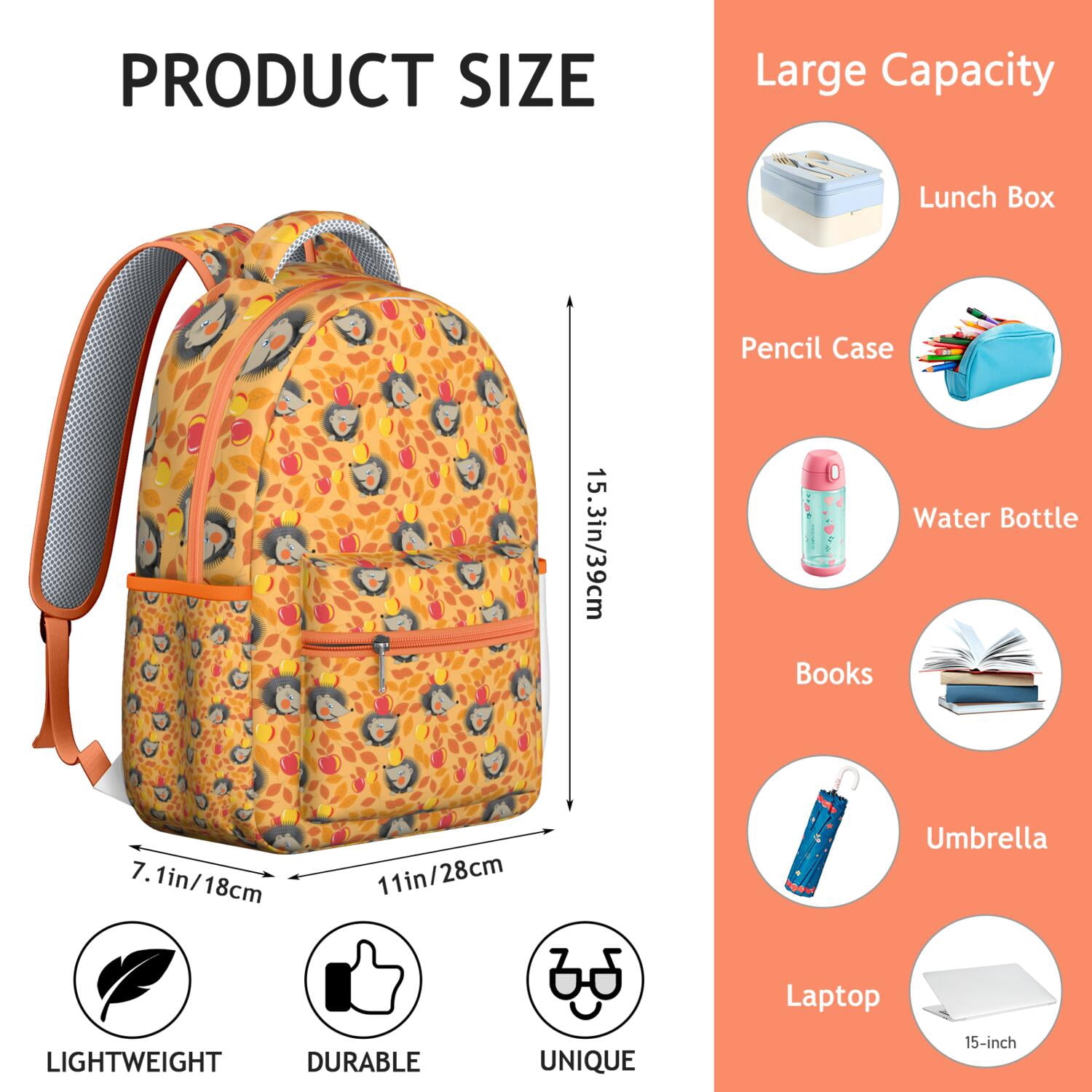 Cute Badger Embroidered Backpack - Waterproof School Bag for College Students, Lightweight Bookbag with Padded Straps, Fashionable Gift Idea