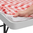 thumbnail image 4 of Lann's Linens 48'' x 30'' Fitted Vinyl Tablecloth w/ Flannel Backing, Red Checkered, 4 of 6