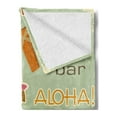 thumbnail image 2 of Tiki Bar Soft Flannel Fleece Throw Blanket, Invitation to Tiki Bar Old Fashion Display Coconut Drink and Flowers Print, Cozy Plush for Indoor and Outdoor Use, 50" x 70", Multicolor, by Ambesonne, 2 of 5