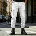 thumbnail image 4 of sageysalite Cargo Pants for Men Button Elastic Waist Casual Loose Workout Hiking Joggers Pants with Multi Pockets, 4 of 7