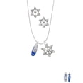 thumbnail image 2 of Delight Jewelry Silvertone 3-D Blue Running Shoe Silver tone Snowflake Charm Necklace and Stud Earrings, 2 of 4