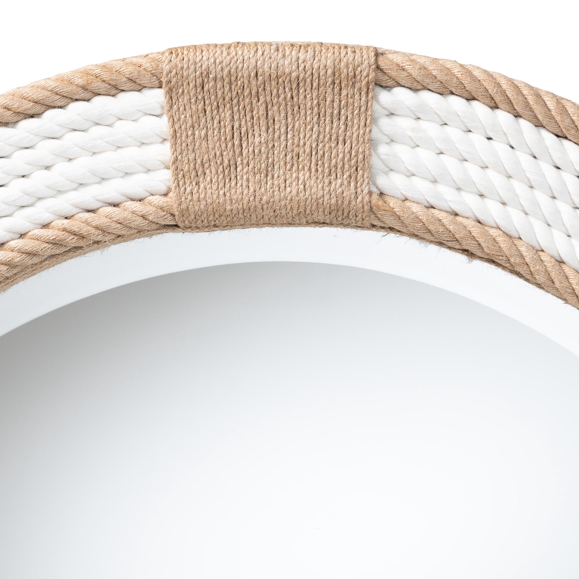 bali & pari Adita Boho Mirror, 35"W, Round, White