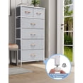 thumbnail image 6 of Vertical Dresser Storage Tower - Sturdy Steel Frame, Wood Top, Easy Pull Fabric Bins, Wood Handles - Organizer Unit for Bedroom, Hallway, Entryway, Closets - 6 Drawers (Light Grey), 6 of 16