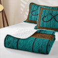 thumbnail image 4 of Erosebridal Vintage Hooks Quilt Full, Teal Lake House Full Bedspread Sets, 3pcs 1 Coverlet and 2 Pillowcases, 4 of 7
