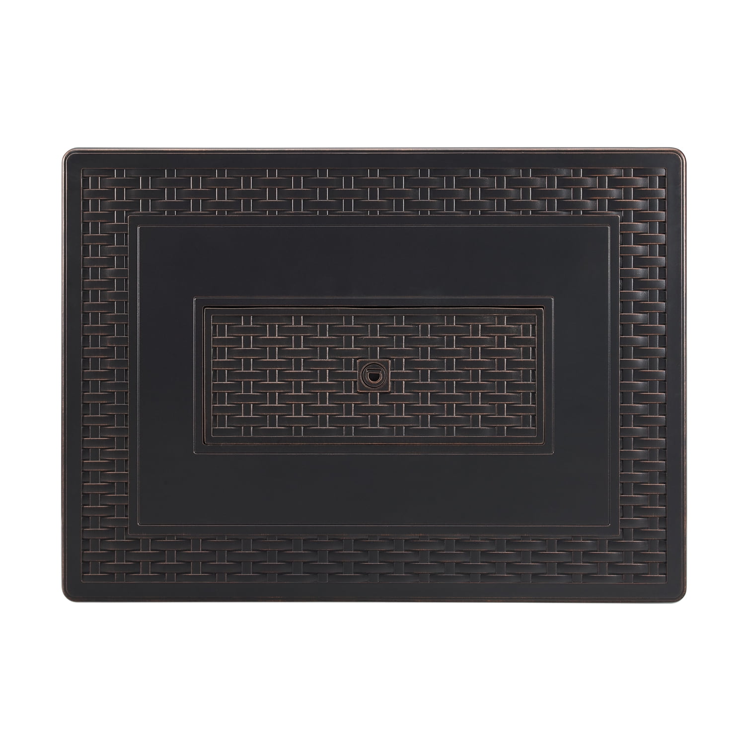 Rectangular Gas Fire Pit - Aluminum Outdoor Patio Heater - 45000 BTU - Bronze Finish