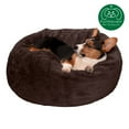 thumbnail image 4 of FurHaven Pet Products Round Plush Ball Dog Bed - Espresso, Medium - 26", 4 of 14