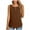 Brown, variant on WXLWZYWL Womens Casual Tops Womens Tops Dressy Women Fashion Tees Cute Graphic Tees for Women lace blouses for women Plus Size Rib Knit Sleeveless Tank Crop Top