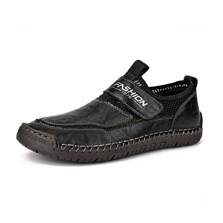 Men s Casual Loafers Breathable Non-slip Driving Shoes Comfortable Walking Shoes Business Leather Shoes Yellow 7.5 US