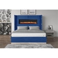 thumbnail image 3 of Galaxy Home Lizelle 5-Piece Velvet Upholstered King Bedroom Set in Blue, 3 of 15