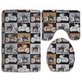 thumbnail image 1 of GOHAO Biker for Life Motorcycle 3 Piece Bathroom Rugs Set Bath Rug Contour Mat and Toilet Lid Cover, 1 of 2
