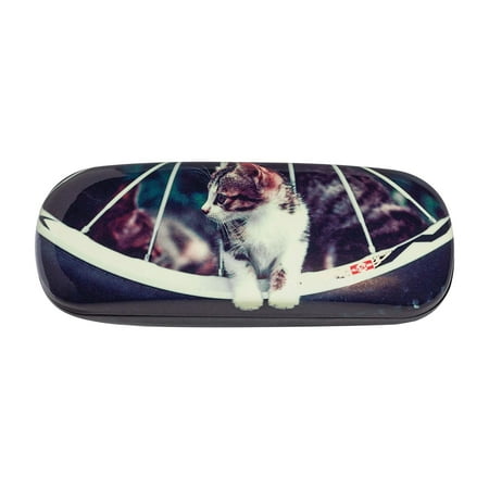 Hard Eyeglass Case Adorned With Adorable Photo Curious Kitten Between Bike Spokes
