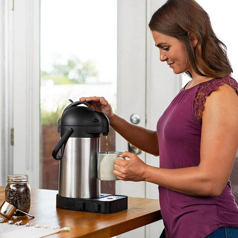 2.2l Airpot Double Wall Insulated Fountain - Lever Action - Stainless Steel Coffee  Carafe - Pump