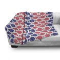 thumbnail image 3 of Fish Soft Flannel Fleece Throw Blanket, Nautical Theme Design Illustration of Fish on White Background Artwork Print, Cozy Plush for Indoor and Outdoor Use, 70" x 90", Red and Navy Blue, by Ambesonne, 3 of 6