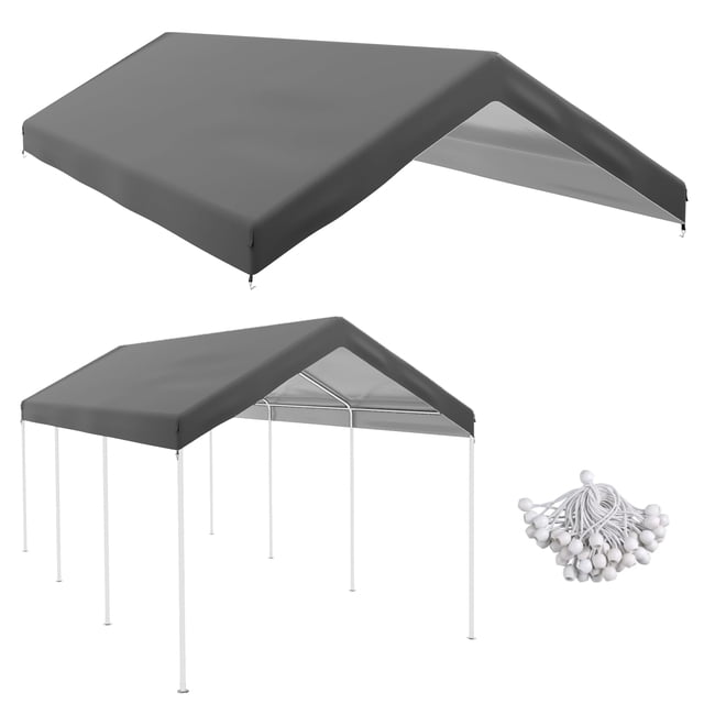 Toldo de repuesto para cochera Outsunny, 19.7 x 9.7 pies, gris oscuro
