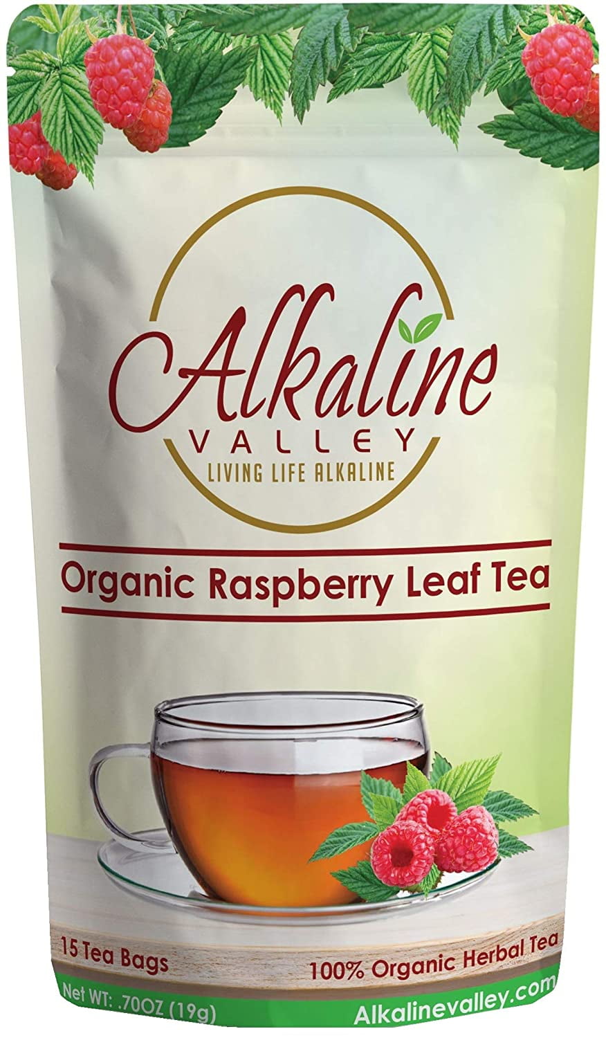 Stillehavsøer Ordsprog slap af Red Raspberry Leaf Tea - 100% Alkaline and Organic - 15  Unbleached/Chemical-Free Tea Bags - Caffeine-Free, No GMO - Walmart.com