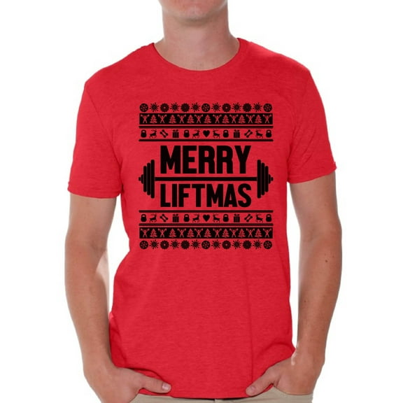 Awkward Styles Merry Liftmas Christmas Shirt Merry Christmas Tshirts for Men Lifting Shirt Gym Training Christmas Holiday Shirt Workout Top Liftmas Shirts Funny Christmas Party T-shirt