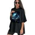 thumbnail image 3 of Plus Size Shirt for Women Oversized Black Tops for Women Short Sleeves Shirt for Women Blue Gemstone 3 T Shirt Crewneck Shirt for Women M, 3 of 5