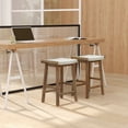 thumbnail image 4 of Gymax Set of 4 Saddle Bar Stools 25.5'' Counter Height Dining Stools w/ Seaweed Woven Seat, 4 of 10