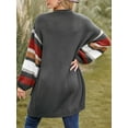 thumbnail image 2 of CUPSHE Women's Striped Rib Knit Pocket Open-Front Cardigan,Sizes S-XL, 2 of 8