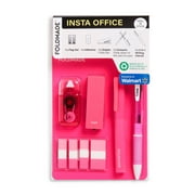 FOLDMADE Insta Office 6 Piece Kit with Scissors, Stapler, Adhesive, Flag Tabs, Pen/Pencil, Peel-N-Stick Holder