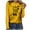 Yellow, variant on Raeneomay Long Sleeve Shirts Oversize Women Tops Casual Fashion CrewNeck Pullover Round-Neck Printing T-Shirt