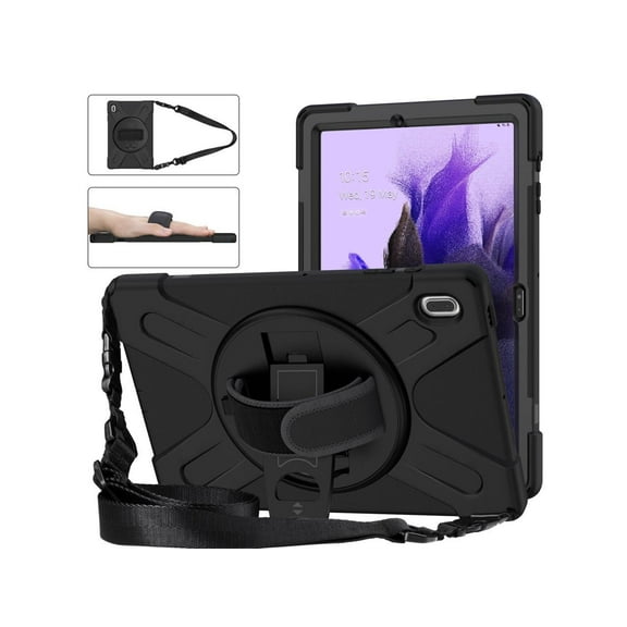 Case for Samsung Galaxy Tab S7 FE 12.4 inch 2021 SM-T730 T735 T736B T736N T738, Protective Shockproof Cover with Stand Handle & Shoulder Strap