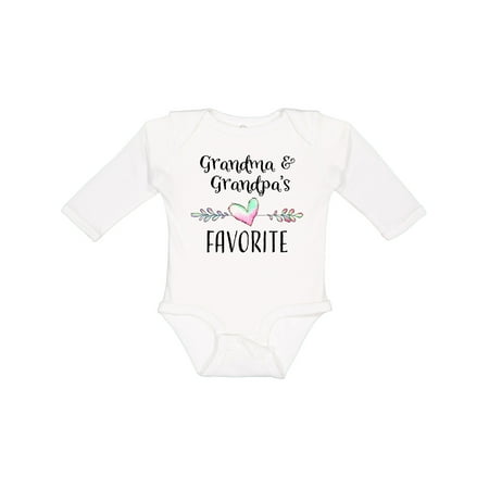 

Inktastic Grandma and Grandpas Favorite- Heart Grandchild Boys or Girls Long Sleeve Baby Bodysuit