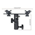 thumbnail image 5 of Dual Flash Bracket 2-Hot Shoe Mount Speedlight Stand Umbrella Holder Flash Filllight Bracket for DSLR Camera, 5 of 10