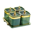 thumbnail image 4 of simhoa Dried Fruit Plate Candy Nuts Dish with Lid for Living Room Dining Room Candy Green 4 grid, 4 of 8