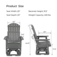 thumbnail image 2 of Innovaze Poly Lumber 360°Swivel Patio Glider Chair, HIPS All-Weather Resistant for Outdoor, Poly Lumber Porch Swivel Chair, Deep Gray, 2 of 5