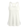 thumbnail image 6 of Miluxas Racerback Workout Tank Tops for Women Split Open Back Athletic Sports T Shirts Sleeveless V Neck Tunic Tank Tops for Gym Yoga Running White, 6 of 7