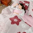 thumbnail image 4 of Manfei Cute Flower Floral 7pcs Bedding Comforter Set,Retro Minimalism Aesthetic Queen Bedding Sets,Red Pink Queen Sheet Sets For Kids,Luxury Bedroom Decor Reversible, 4 of 8