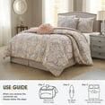 thumbnail image 5 of Lanco Diane Elegant Floral 6-Piece Reversible Comforter Set, King, Blush, 100% Polyester Fill, 5 of 7