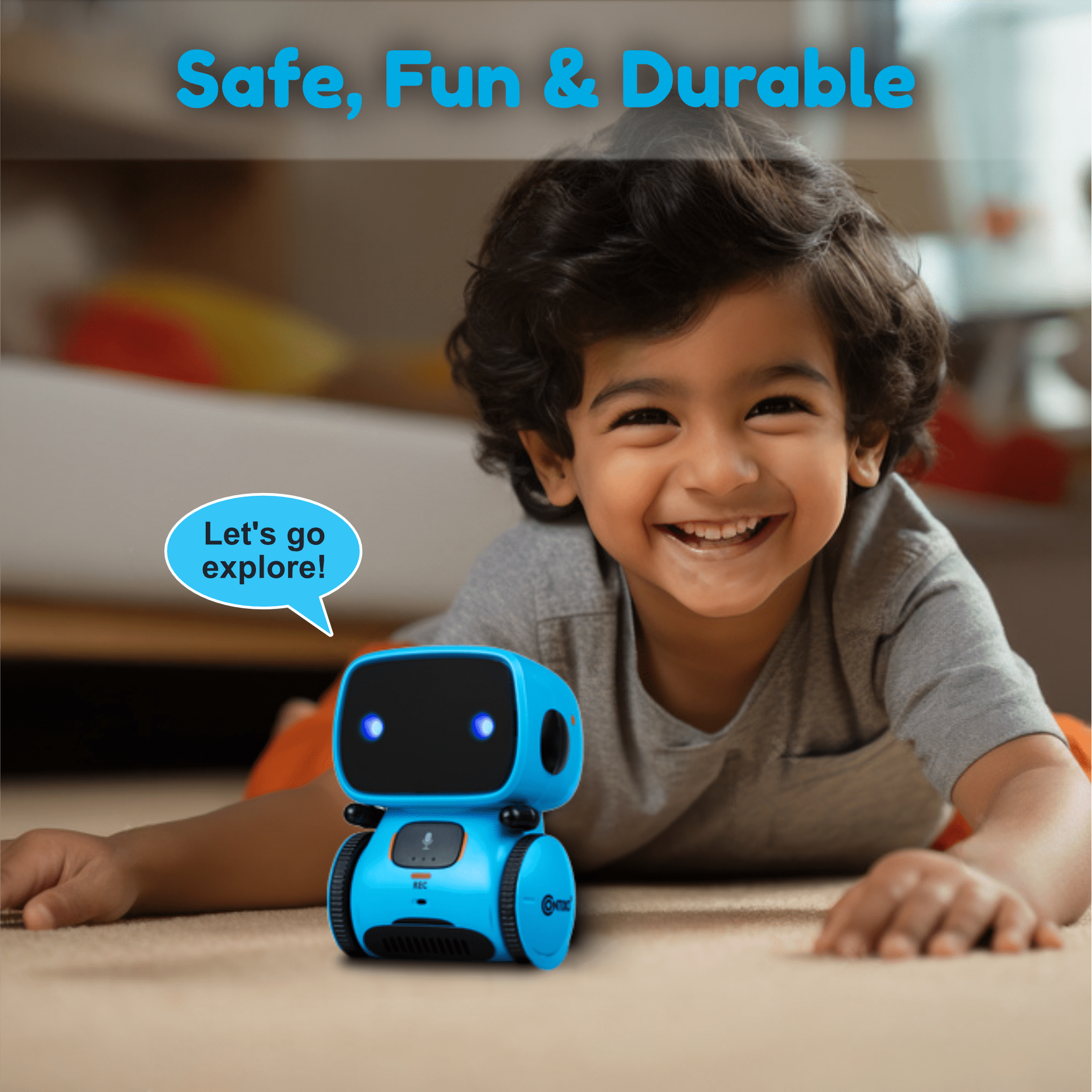 Contixo R1 Kids Robot Toys, Interactive Smart Robots for Kids with Voice Control, Blue