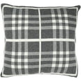 thumbnail image 2 of SAFAVIEH Unity Gingham Knit Plaid Pillow, 20" x 20", Dark Grey/Medium Grey/Ivory, 2 of 2