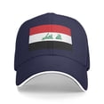 thumbnail image 2 of HUAXUN Iraq Nation Flag Print Curved Brim Adjustable Strap Solid Base Outdoor Sports Casual Baseball Cap Hat (Navy,One Size), 2 of 4