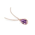 thumbnail image 3 of 2.70 Carat (Ctw) Amethyst Drop Pendant Necklace in Rose Plated Sterling Silver with Chain for Women, 3 of 6