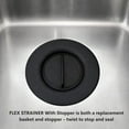 thumbnail image 3 of Flex Strainer® Sink Drain Strainer with Optional Stopper – No Center Stem, Fits Standard 3½” Sink Drains & Disposals – Easy Clean, Dishwasher Safe – Made in USA – Black, 1-Pack, 3 of 8